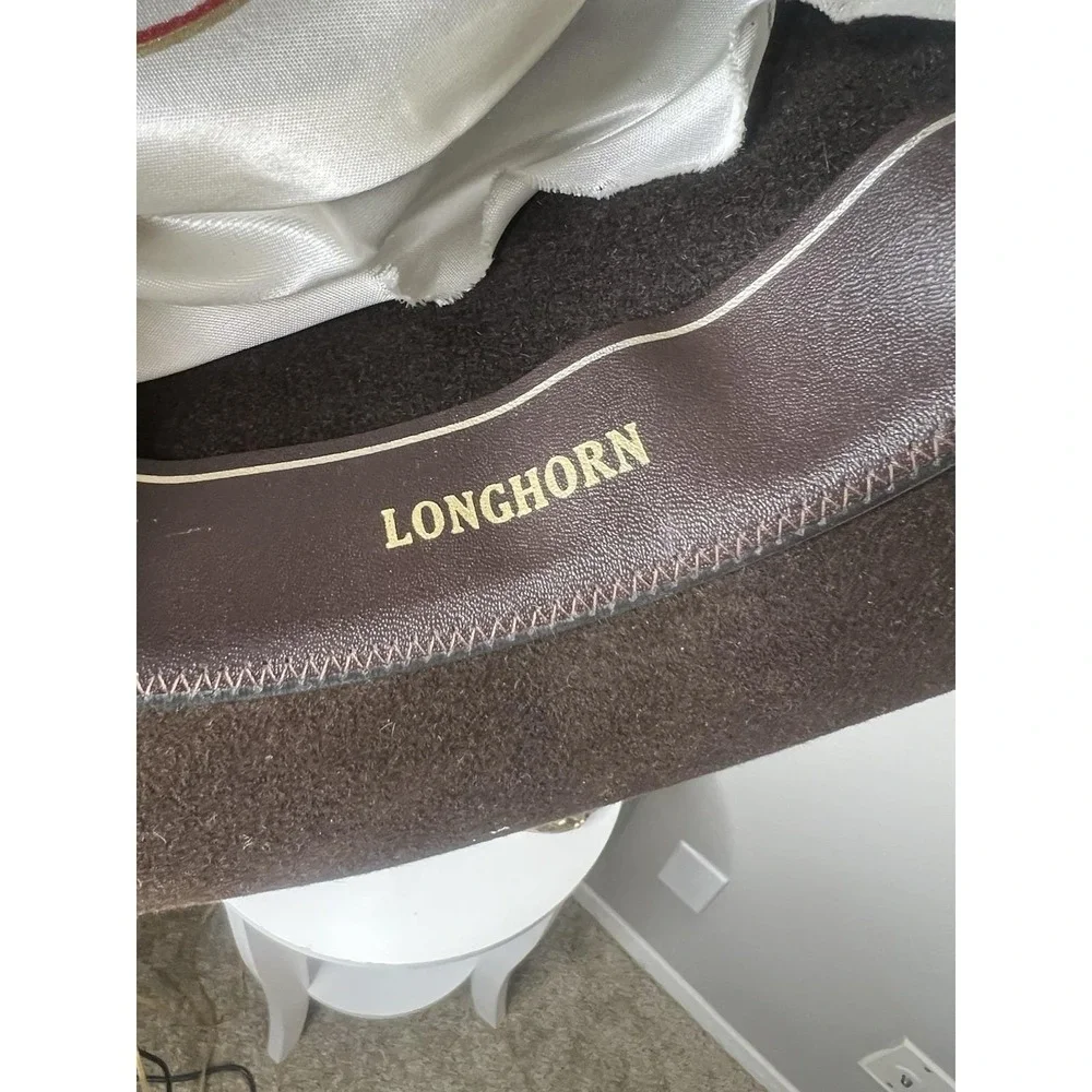 Flechet Western Cowboy Hat Brown Longhorn Genuine Fur Felt
